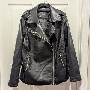 Dark Academia Moto Faux Leather Biker Jacket Lane Bryant 14/16 Grunge Mob Wife